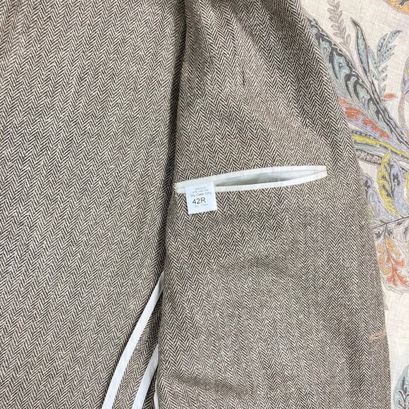 ORVIS Mens Tan Silk Viscose 3 Button Sport Coat Blazer 42R - Picture 6 of 12